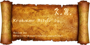 Krakauer Mihály névjegykártya